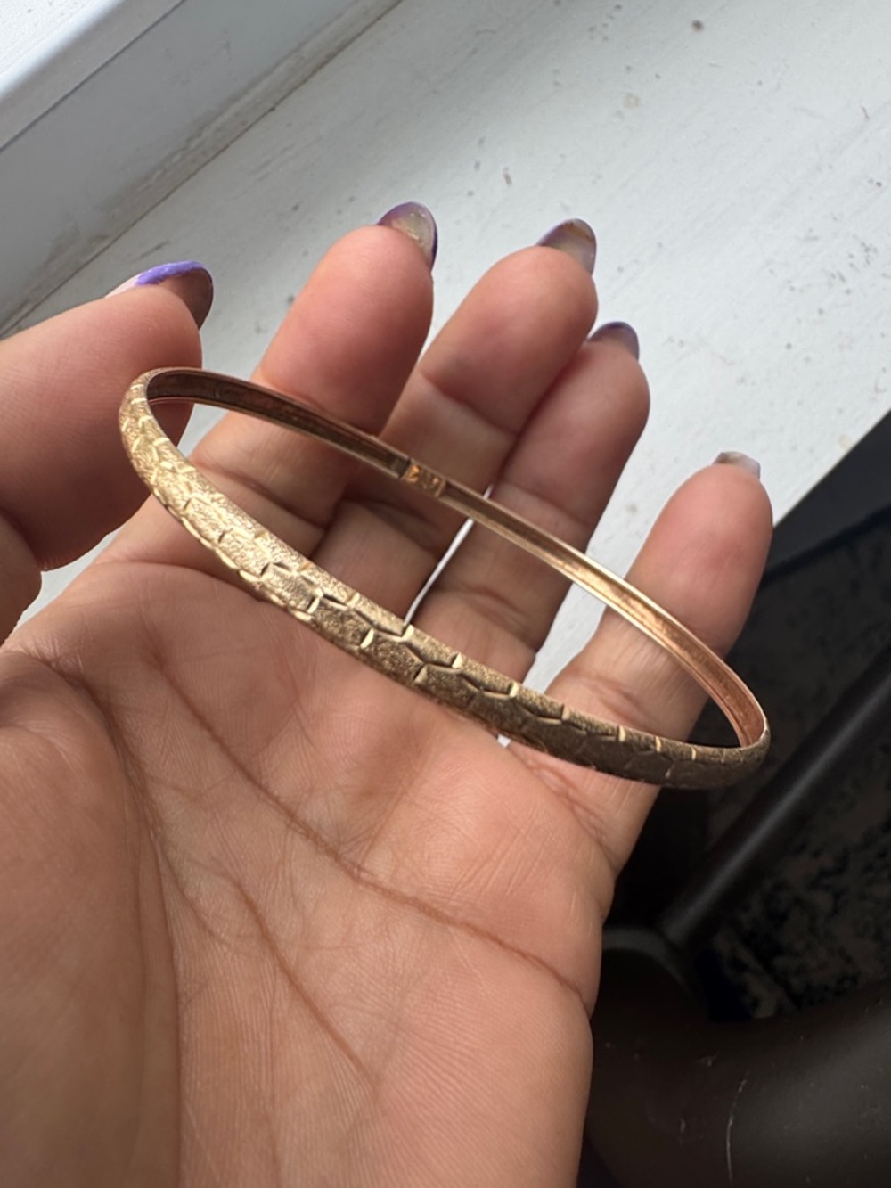 Minimalist Thin Hinged Bangle Bracelet - 10K Solid Gold